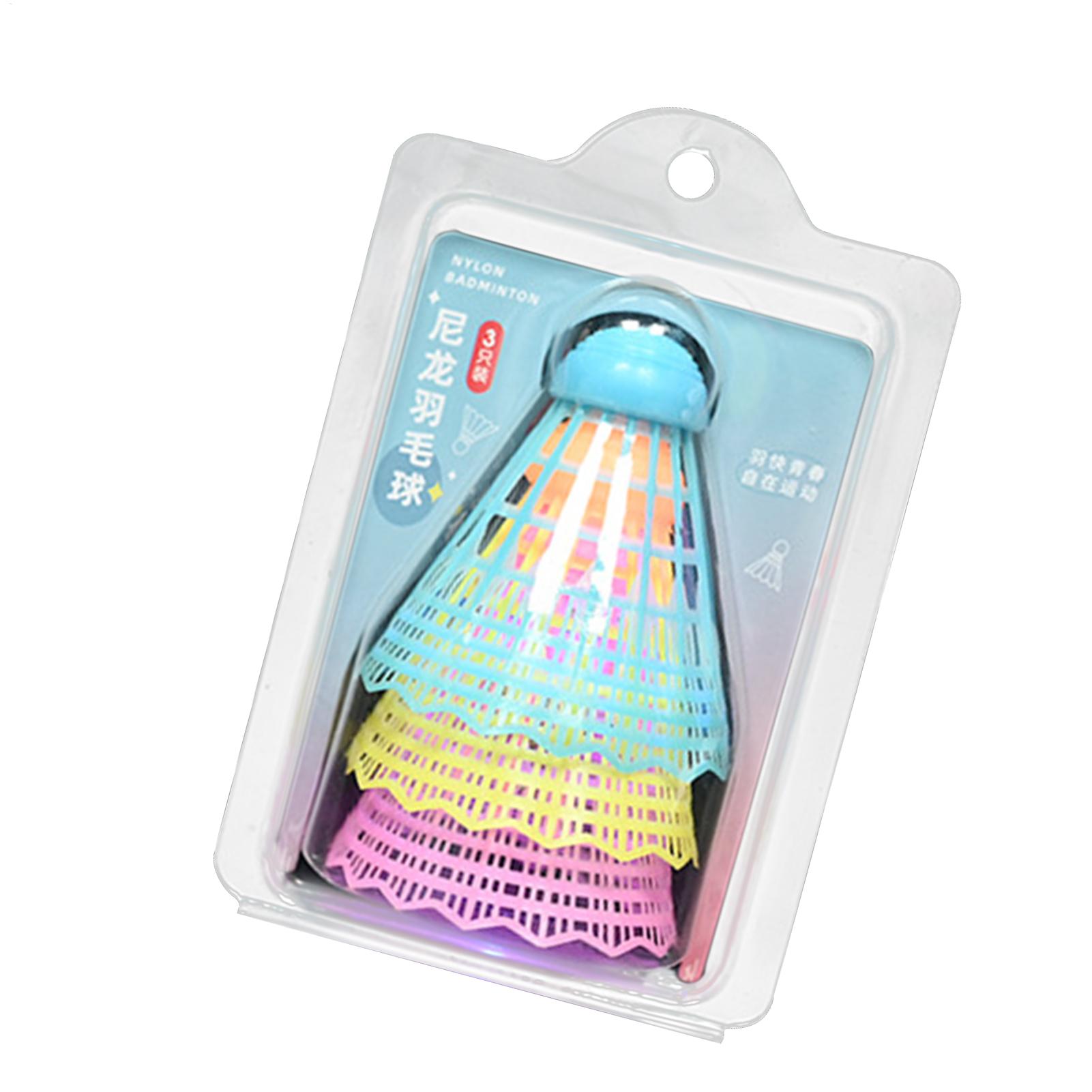 Feather Shuttlecock - 3 palline da badminton luminose, colorate,