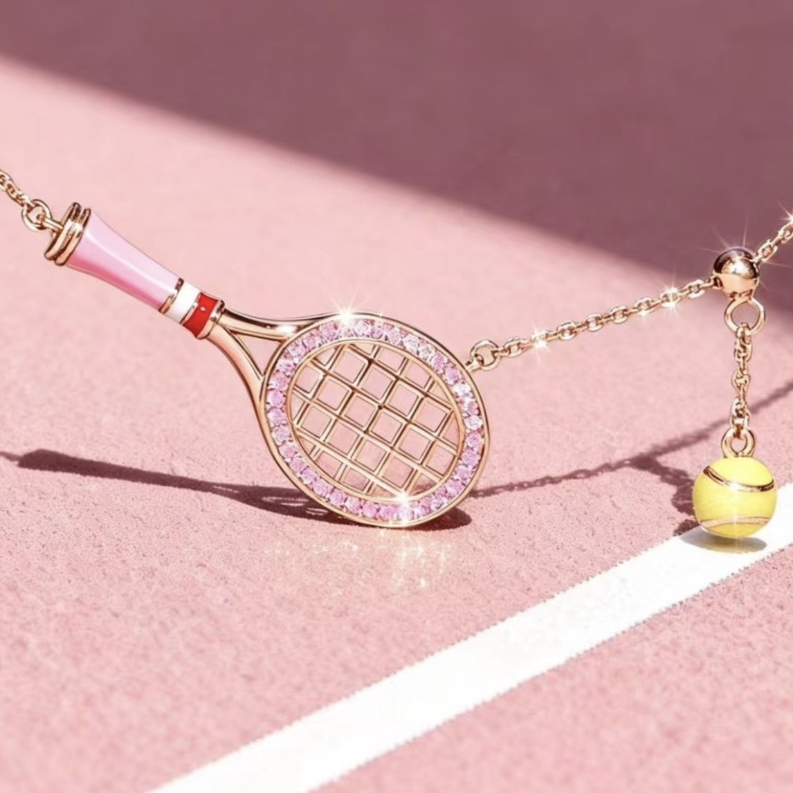 Badminton Racket - Braccialetto portafortuna, ciondolo da indossare al